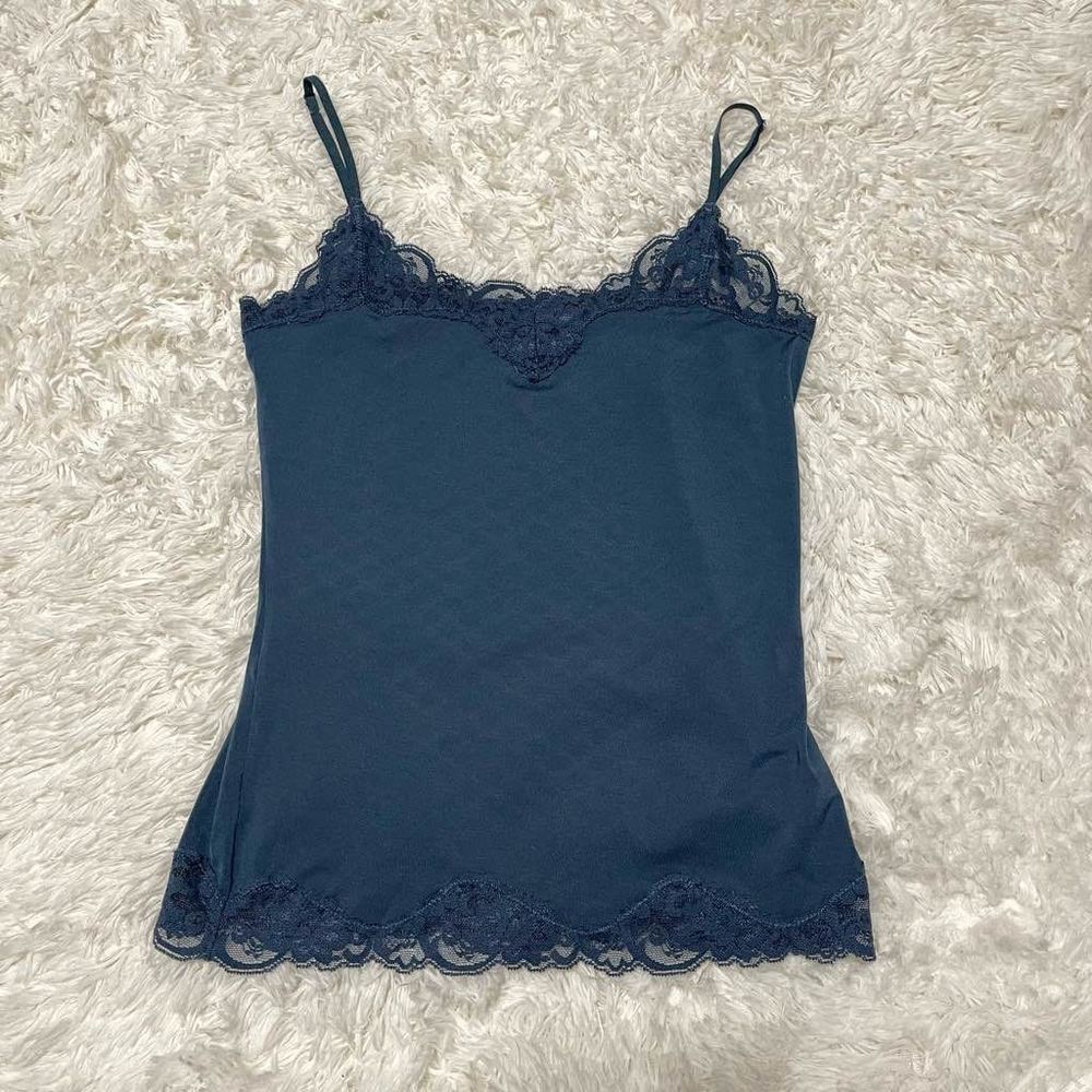 ✨Chemise✨ blue grey lace cami soft and stretchy